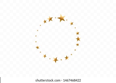 Golden stars In Circle Vector Illustration. Flat icon star frame symbol
