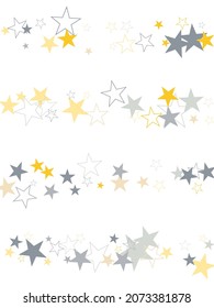 Golden stars composition on white background.  de-focused