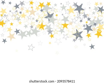 Golden stars composition on white background.  de-focused