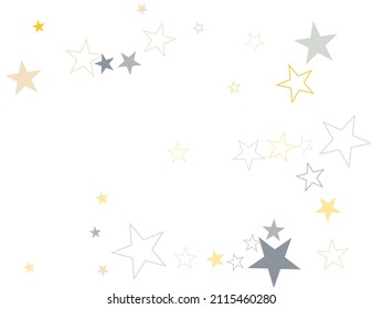 Golden stars composition on white background.  de-focused