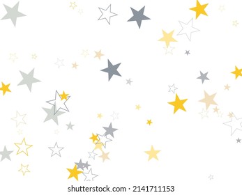 Golden stars composition on white background.  de-focused