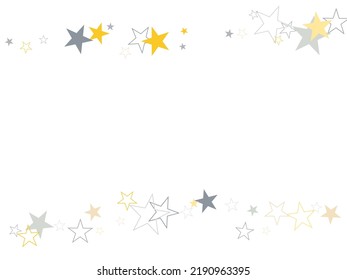 Golden stars composition on white background.  de-focused