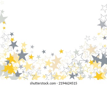 Golden stars composition on white background.  de-focused