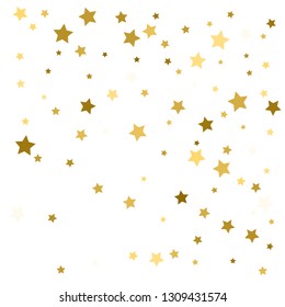 Golden stars confetti. Abstract background with many falling gold stars confetti. vector background