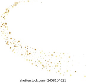 Golden stars confetti decoration. Design element. Special effect on transparent background.