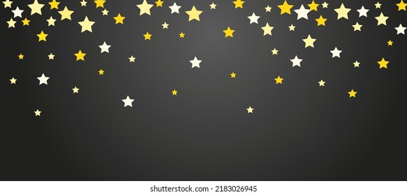 Golden stars dark background vector illustration.