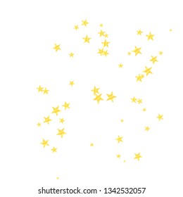 Golden stars, falling golden stars. stream gold stars on a white background