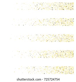 Golden stars festive confetti. Christmas, new year, birthday celebration shiny background. Holiday shimmer luxury premium vip golden stars confetti texture. Exclusive glow bright golden vector design.