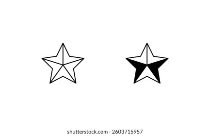 Golden Stars icon set line and glyph vector illustration
