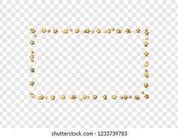 Golden stars isolated on transparent background. vector illustration