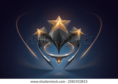 Golden stars with light effects