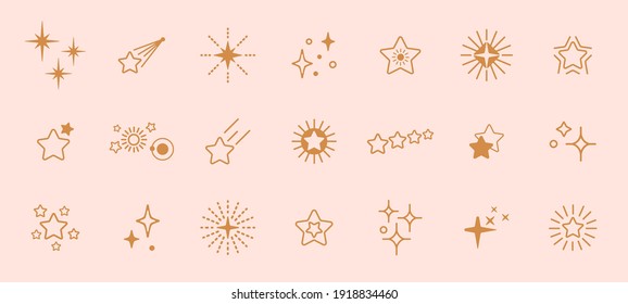 Las estrellas doradas son un icono de arte. Estrella vectorial para logo, historias de medios sociales