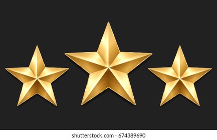 Golden stars on a dark background. Vector illustration.