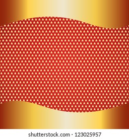 Golden stars on red background. christmas concept.