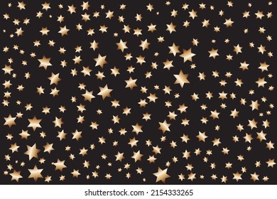 Golden stars pattern on black background