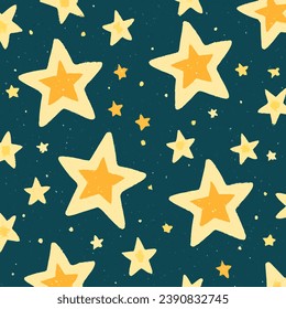 Golden stars scattered across the night sky.
