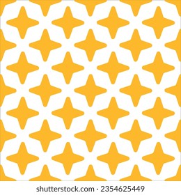 Golden Stars seamless pattern on white background. Ornament can be used for gift wrapping paper, pattern fills, web page background, surface textures and fabrics.