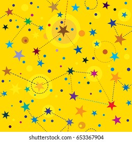 Golden Stars seamless pattern swatch tile background