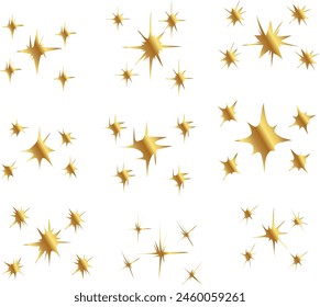 golden stars set star vector