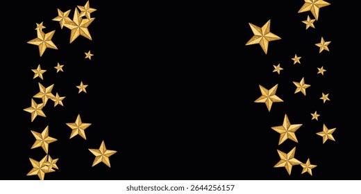 Golden stars shimmer on rich black an elegant clipart backdrop ideal for parties, invitations, and holiday themes. Add cosmic charm and glamour to your festive or night-sky projects