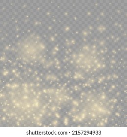 Golden stars shine with special light. Shine magical dust particles. Abstract gold sparks sparkles. Luxury sparkling stars with yellow dust. Christmas lights bokeh on transparent background. Vector.