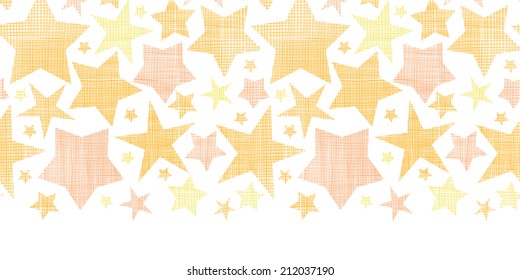 Golden stars textile textured horizontal seamless pattern background