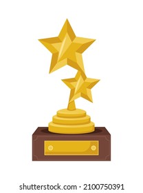 golden stars trophy award icon