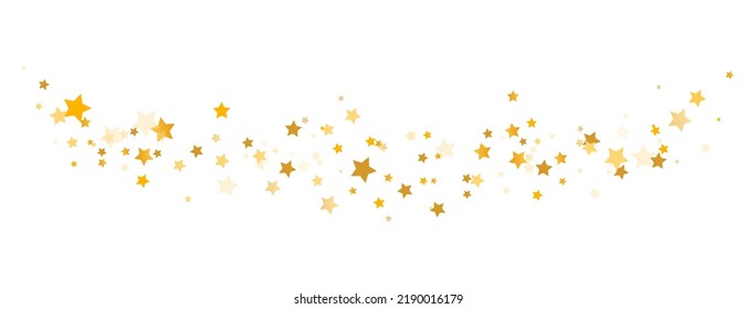 Golden stars wave. Glitter elegant design elements. Christmas Luxury texture. Gold shooting stars. Magic foil decoration. Home decor. Winter Holiday design. Vector illustration.