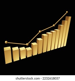 Golden Stat Bars on a Black Background