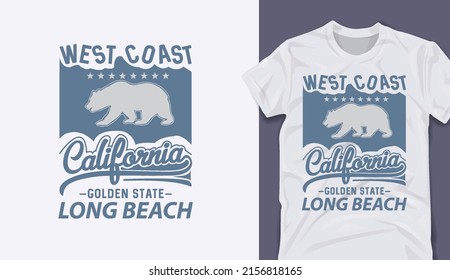 Golden State California t-shirt design. Vector illustration for t-shirt.