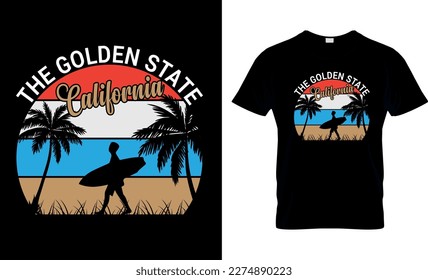 The golden state california,,summer t-shirt design,summer creative t-shirt design,
 t-shirt print,t-shirt template.Typography t- shirt design vector.