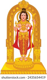 Estatua de oro de Ram Lalla, Lord Shri Rama en Ayodhya India