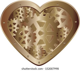 Golden steampunk heart