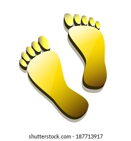  golden steps icon isolated on white background 