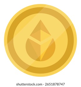 Moeda de criptomoeda STETH dourada isolada no fundo branco. Ícone de design Lido Empilhado Ether. Ilustração vetorial 
