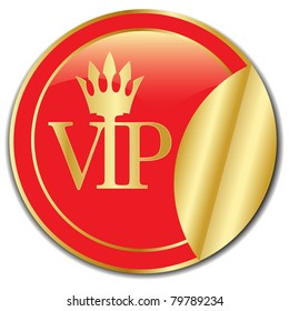 golden Sticker VIP. Vector