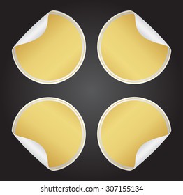 Golden stickers set.Vector design elements.