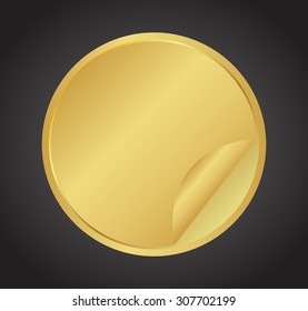 Golden sticker.Vector template.