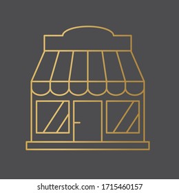 golden store icon- vector illustration