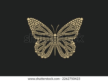 golden strass vector hand drawn design