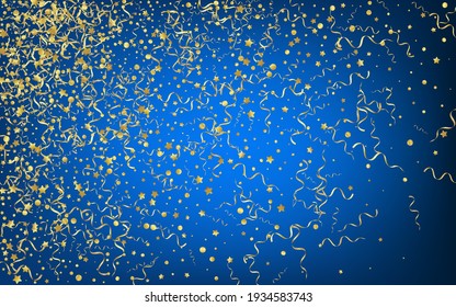 Yellow Streamer Decoration Vector Blue Background Stock Vector (Royalty ...