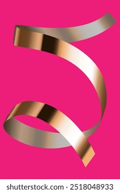 golden streamer on a red background