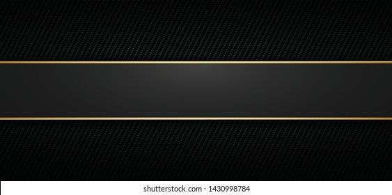 Golden stripe banner . Gold dark vector background .