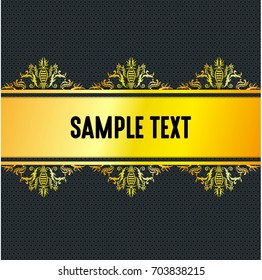 Golden Stripe with Black Background, Vector, Illustration, Eps File
