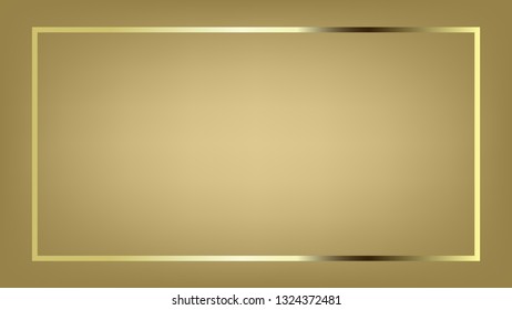 The golden stripe rectangle frame on the gold paper background. ( vector )