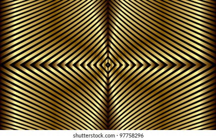 Golden stripes simplistic background, vector.