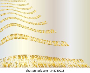 Golden stripes vector abstract waves background