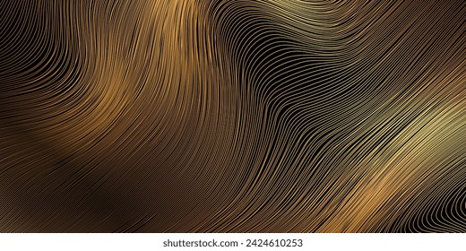 Goldene Streifen wellenhintergrund.Vektor-Illustration.