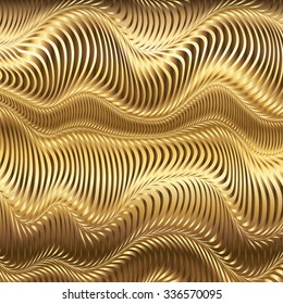 Golden stripes waves vector abstract background