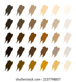 golpes dorados. Efecto del aceite. Golpe de pincel dorado. Ilustración vectorial. imagen de stock. 